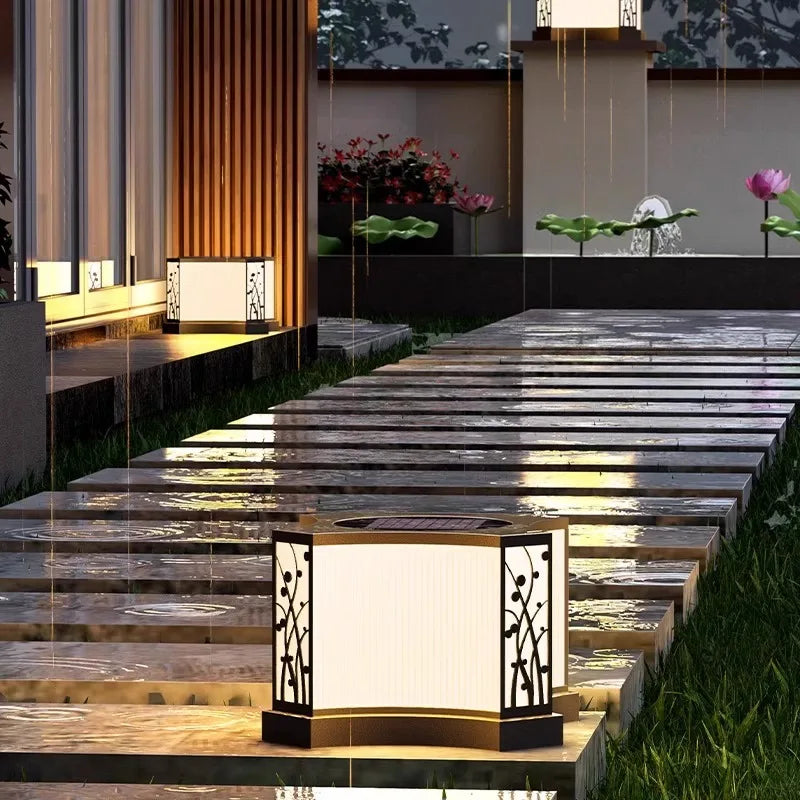 lampe solaire extérieure led en acier inoxydable pour jardin et clôture - vue 4 sur 12
