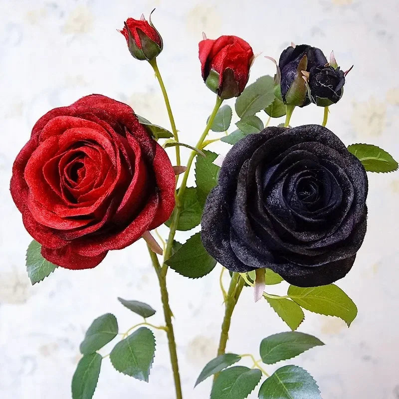 simulation de roses en velours pour décoration élégante - vue 5 sur 8