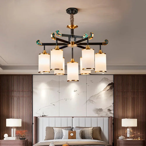 lustre en cuivre design luxe pour décoration intérieure moderne - vue 4 sur 12
