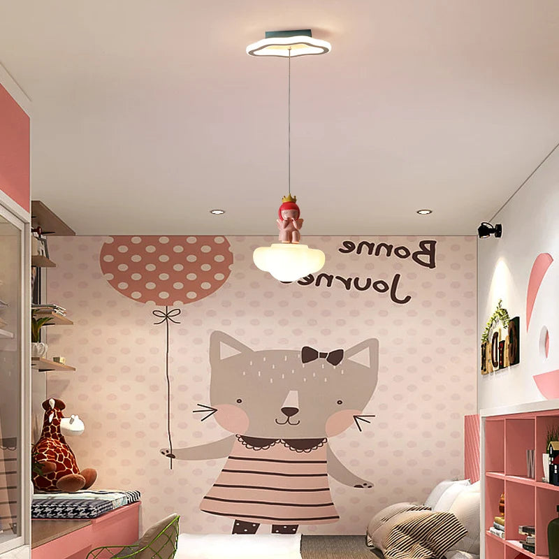 Ménage petits lustres personnalité chambre enfants étude Restaurant trois têtes lustre Led plafonniers créatifs - vue 8 sur 14