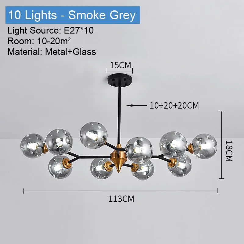 lustre industriel en verre pour intérieur élégant et moderne - vue 12 sur 14