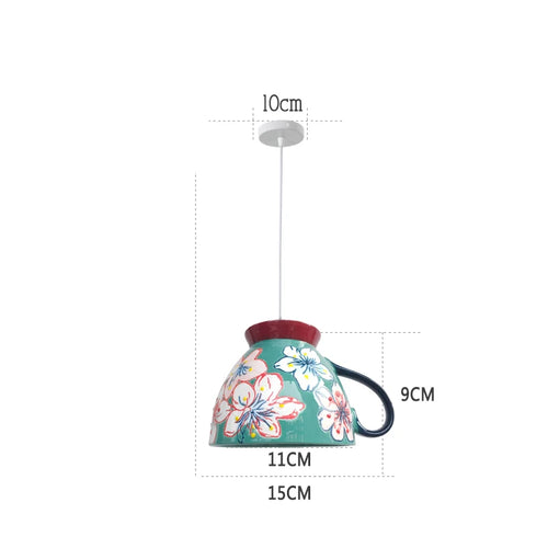 suspension moderne en céramique led théière pour cuisine - vue 18 sur 30