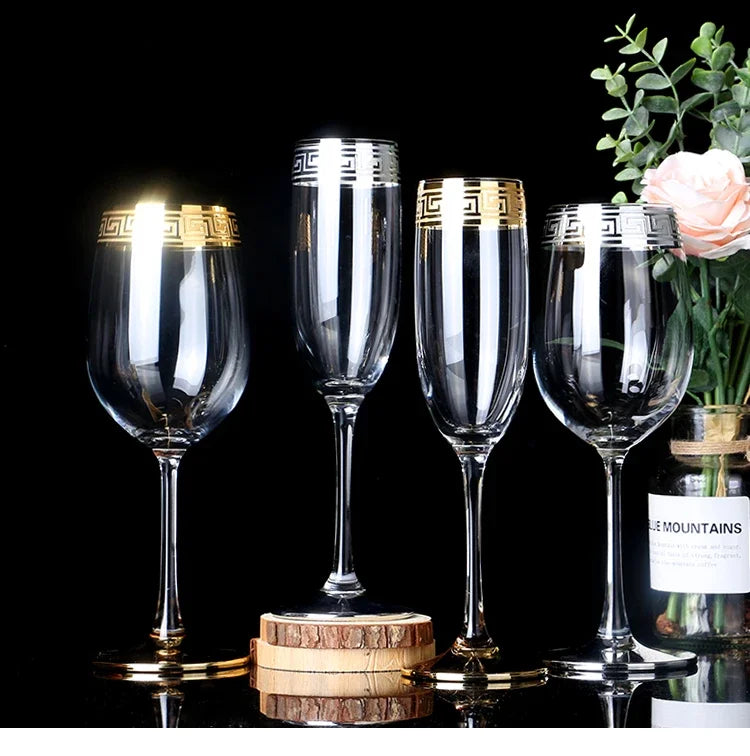 Verre champagne cristal style europeen bordure elegante - vue 6 sur 7