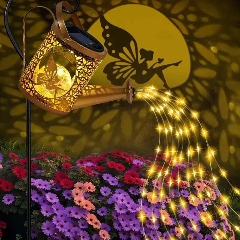 arrosoir solaire en métal pour décoration extérieure de jardin