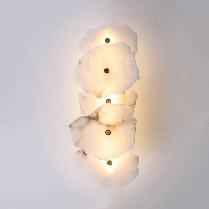 applique murale led créative feuilles de marbre pour hôtel de luxe