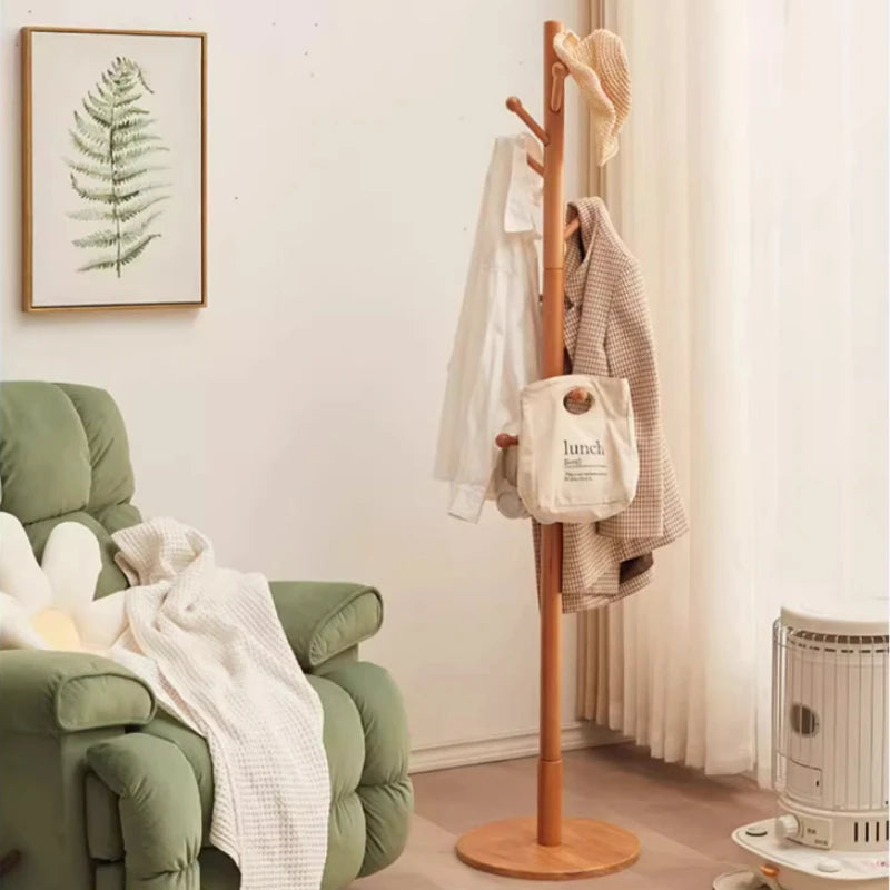 porte-manteau vertical en bois massif design moderne pour vêtements - vue 4 sur 8