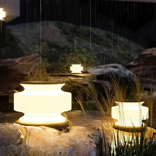 lampe solaire étanche pour éclairage extérieur moderne jardin et paysage - vue 4 sur 8