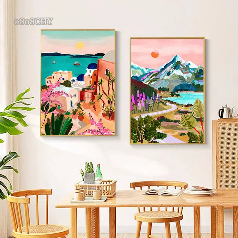 affiches et impressions de paysage abstrait pour décoration intérieure