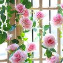 vignes de roses artificielles en soie pour décoration intérieure