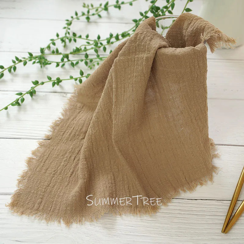 Serviette de table lot 12 gaze coton vintage - vue 6 sur 7
