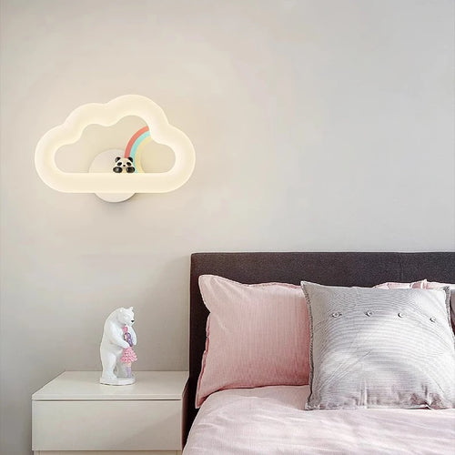 applique murale nuage arc-en-ciel à led pour chambre d'enfant - vue 2 sur 6
