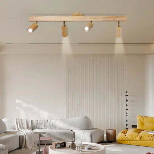 plafonnier led moderne en bois pour intérieur élégant