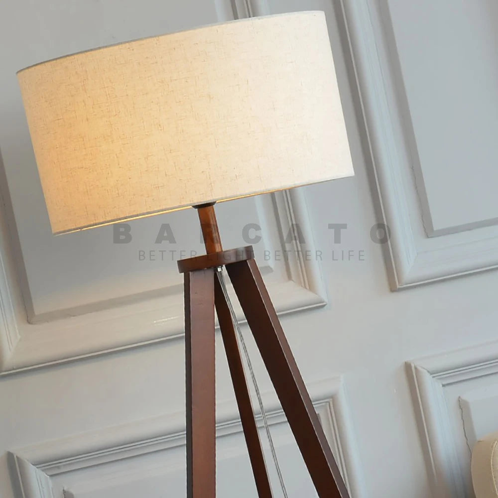 Lampadaire en bois moderne lampe sur pied nordique Art déco lampadaires pour salon LED canapé lampadaires café support décoratif - vue 5 sur 8