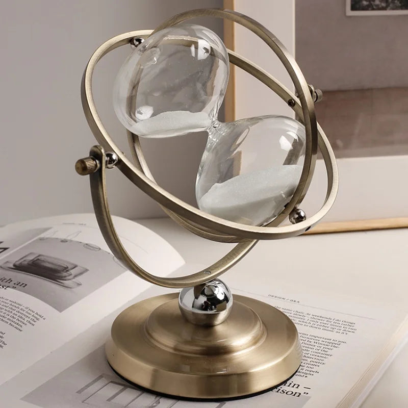 sablier globe en laiton horloge vintage décor luxe pour intérieur