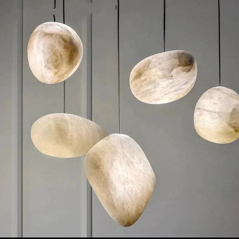Décoration moderne de lustre de LED de gypse de flocon de neige avec le salon et la chambre à coucher de lustre circulaire de texture naturelle de marbre - vue 3 sur 10