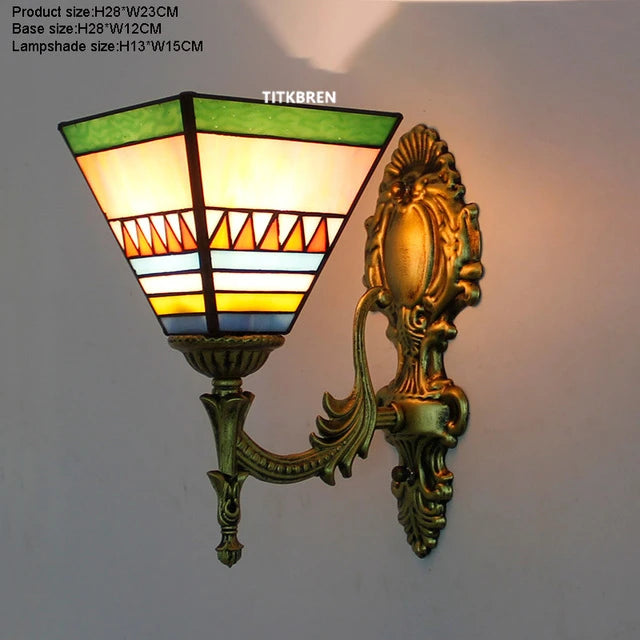 applique murale fleurs turques abat-jour baroque en verre décoratif - vue 13 sur 17