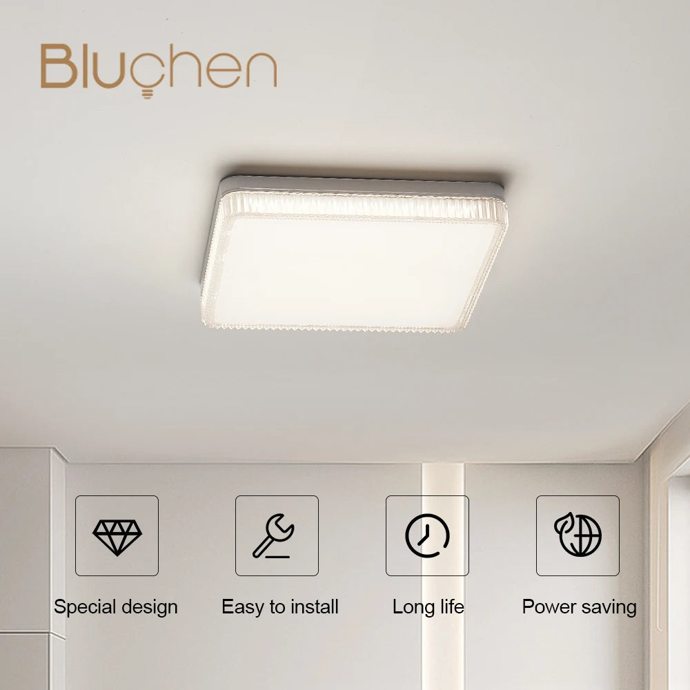 plafonnier led moderne monté en surface carré rond - vue 3 sur 14