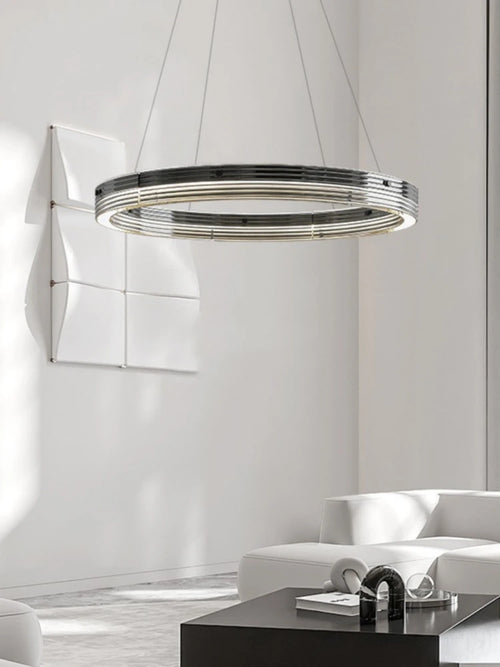 suspension circulaire en verre minimaliste italienne moderne et créative