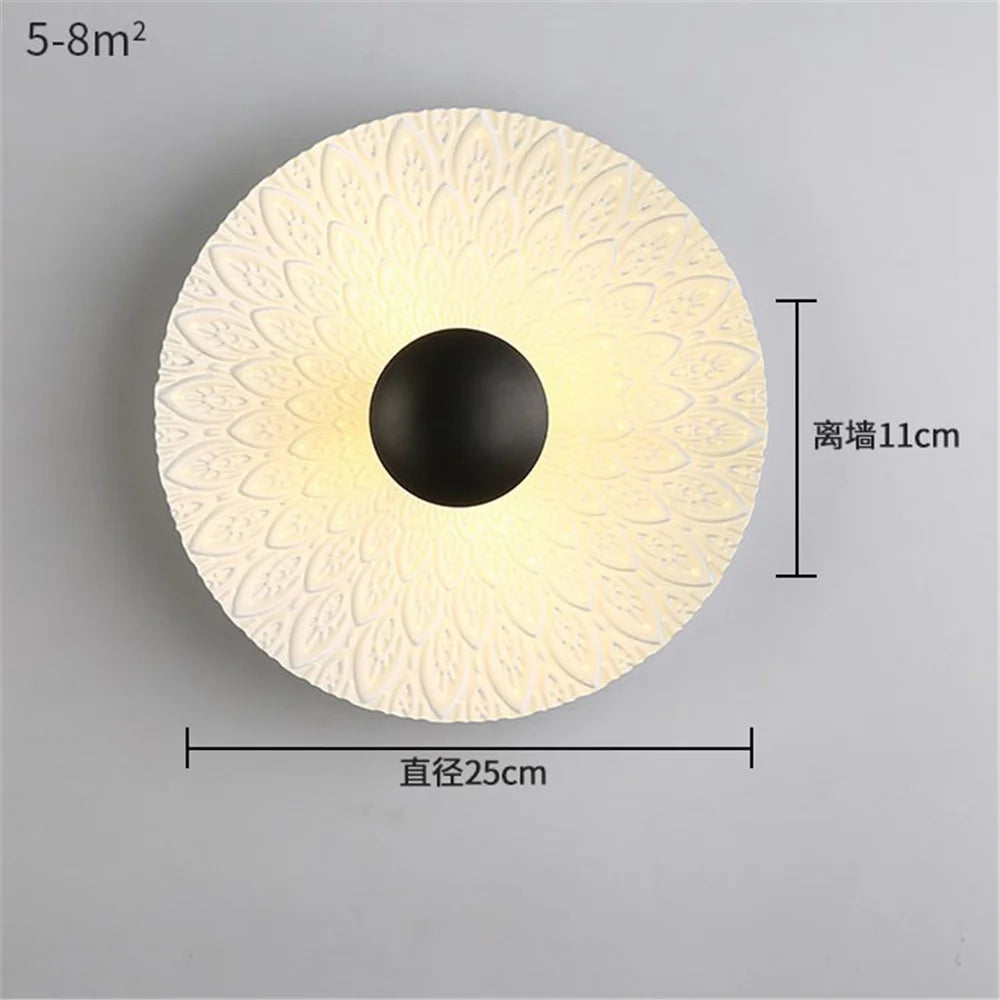applique murale LED ronde en métal nordique décoratif pour intérieur moderne - vue 17 sur 23