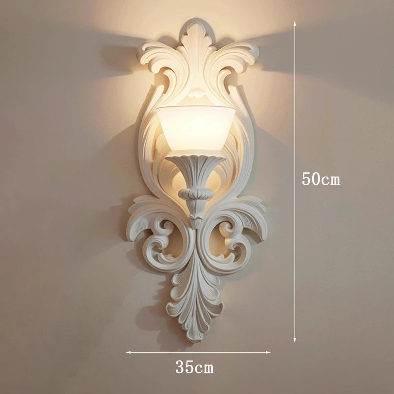 applique murale rétro française sculptée luminaire nordique de luxe décoratif - vue 7 sur 7