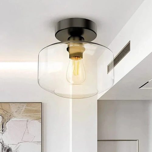 plafonnier led nordique moderne en verre pour décoration maison - vue 2 sur 9