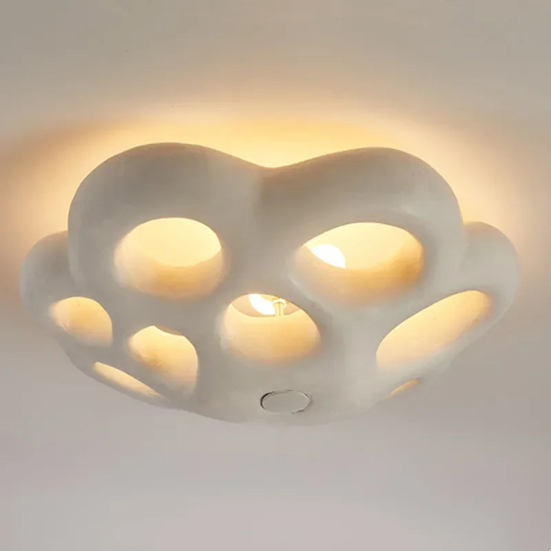 Nordic Minimalist Petal Wabi-Sabi LED Bedroom Ceiling Lamps Chandelier Living Dining Study Room Home Decor Ceiling Light Fixture - vue 3 sur 7