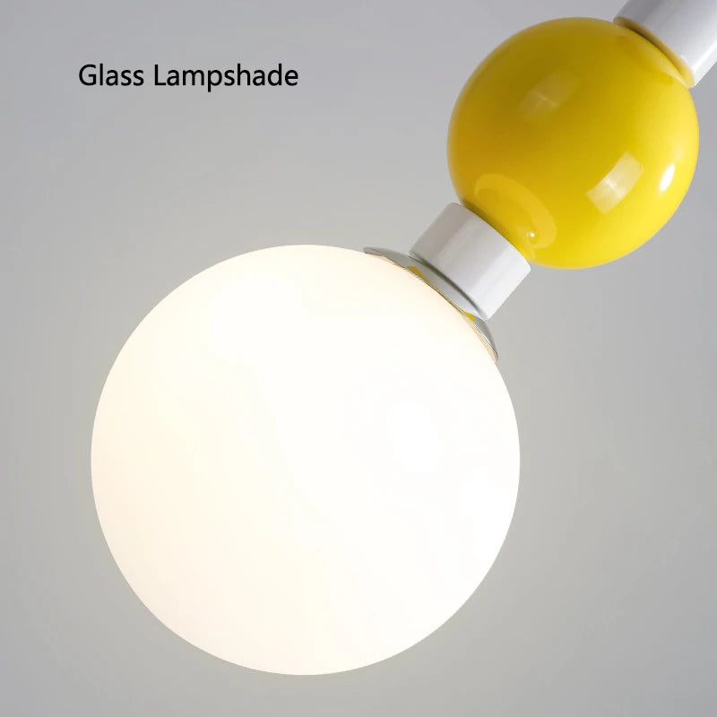 suspension boule en verre abat-jour haut plafond memphis - vue 7 sur 8