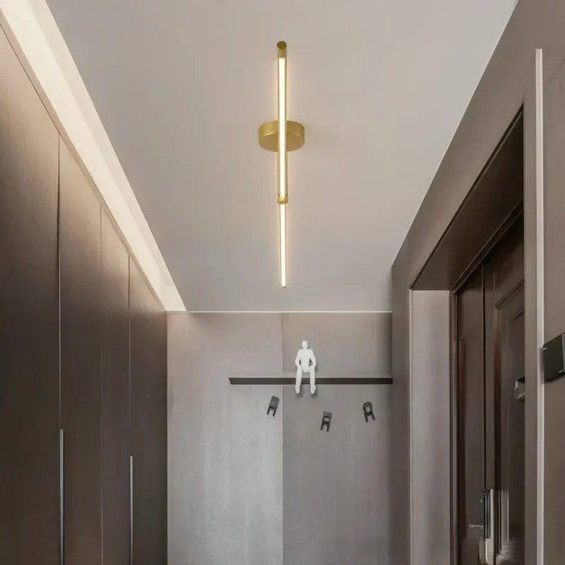 lustre moderne à leds pour allée et miroir décoratif - vue 10 sur 12