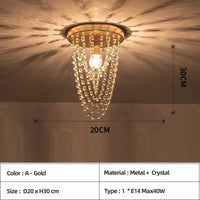 plafonnier led en bois style bohème moderne avec cristal élégant