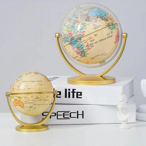 lot de 2 globes rétro éducatifs rotatifs pour bureau et décoration - vue 6 sur 7