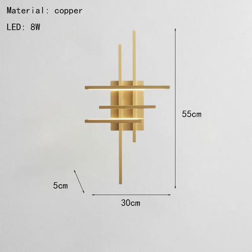 applique murale led minimaliste en laiton