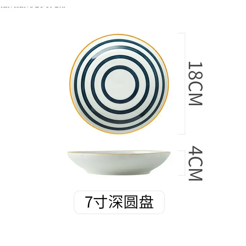 Assiette ronde porcelaine style japonais profonde 18 cm - vue 7 sur 7