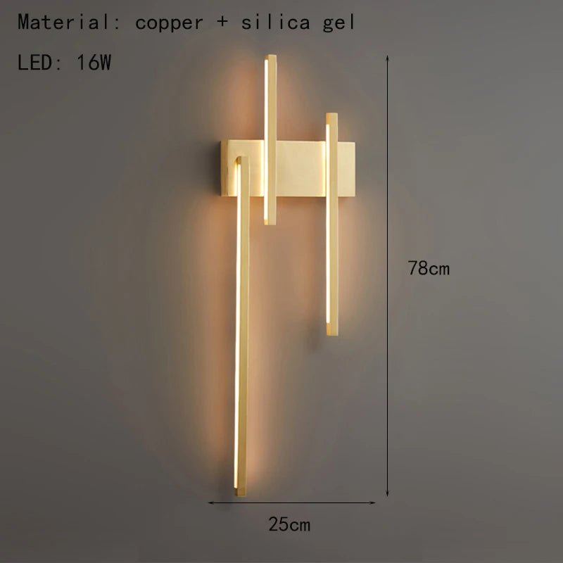 applique murale led minimaliste moderne en laiton - vue 10 sur 10