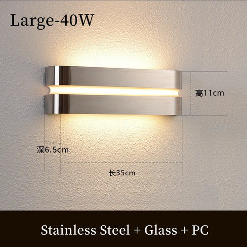 applique murale led moderne en acier inoxydable étanche pour extérieur - vue 10 sur 9