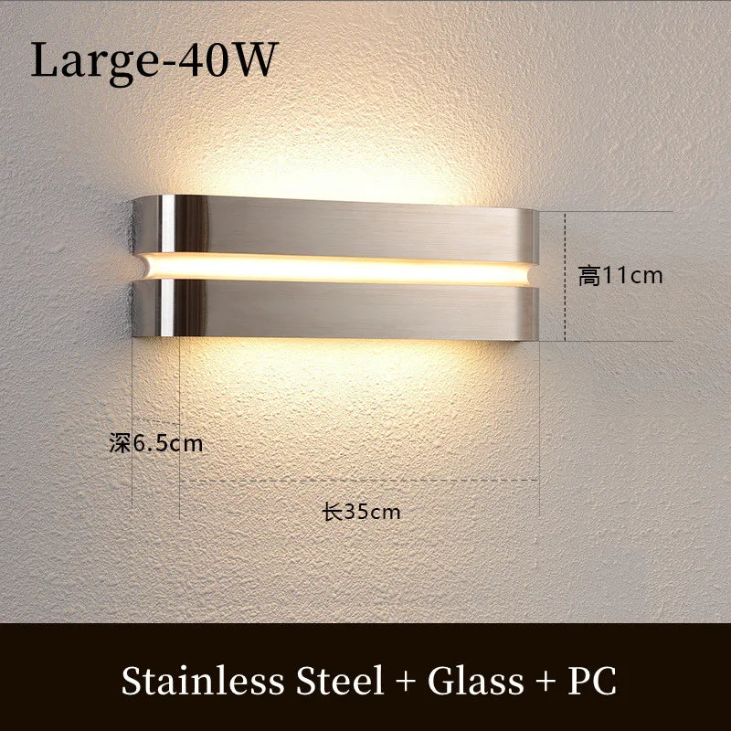 applique murale led moderne en acier inoxydable étanche pour extérieur - vue 9 sur 9
