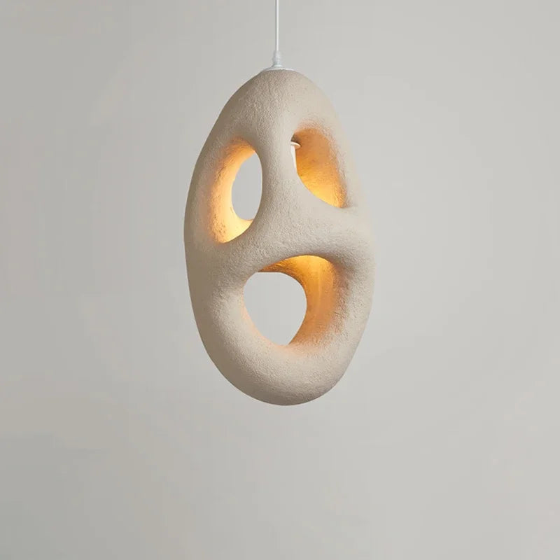 suspension wabi sabi style japonais en résine artisanale - vue 3 sur 9