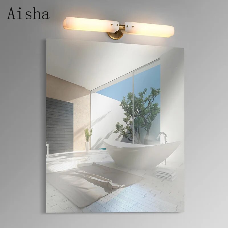 Applique murale rétro en cuivre et verre de luxe - vue 5 sur 10