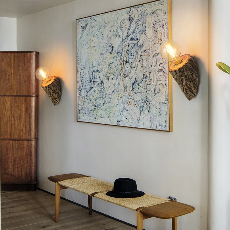 applique murale led en bois massif design nordique pour hôtel ou restaurant - vue 3 sur 8