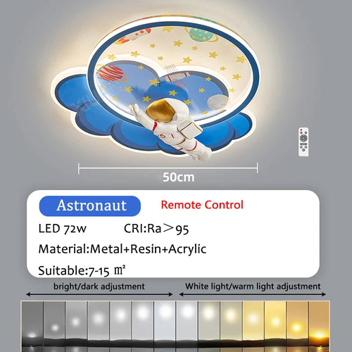 lustre d'intérieur pour enfant avec télécommande rocket lights boy - vue 9 sur 12