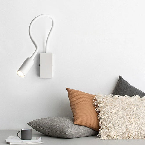 GYS mur Led lampe chevet liseuse 3W Spot lumière interrupteur marche/arrêt blanc noir Table bureau Flexible AC85-265V éclairage intérieur - vue 5 sur 9