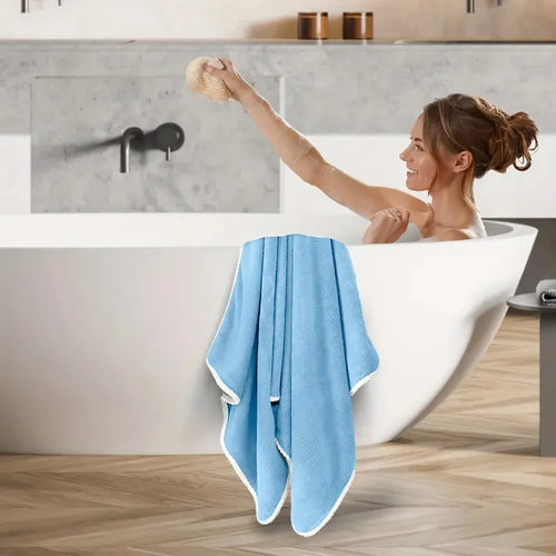 serviette de bain polaire corail large seche rapide