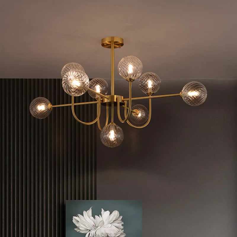 lustre led design moderne en forme de haricot magique - vue 3 sur 9