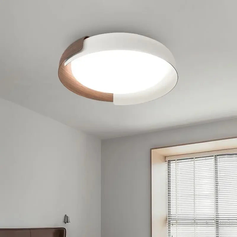 SANDYHA nordique Led ronde plafonnier Original Grain de bois éclairage chambre salon salle à manger étude décor à la maison Design Luminaire - vue 3 sur 13