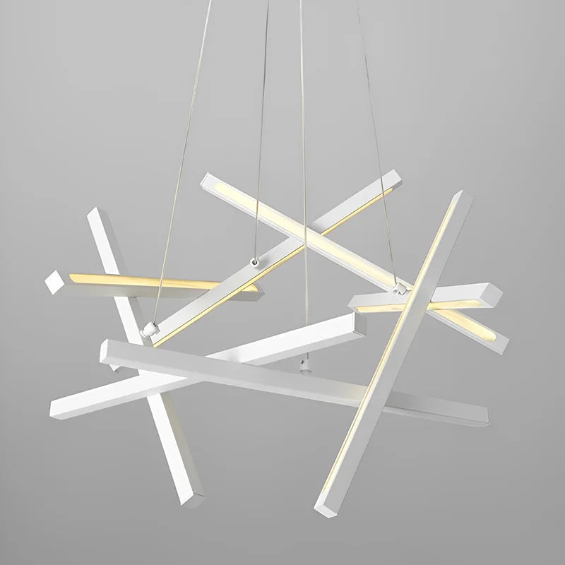 lustre moderne led créatif en métal branche suspension nordique - vue 6 sur 9