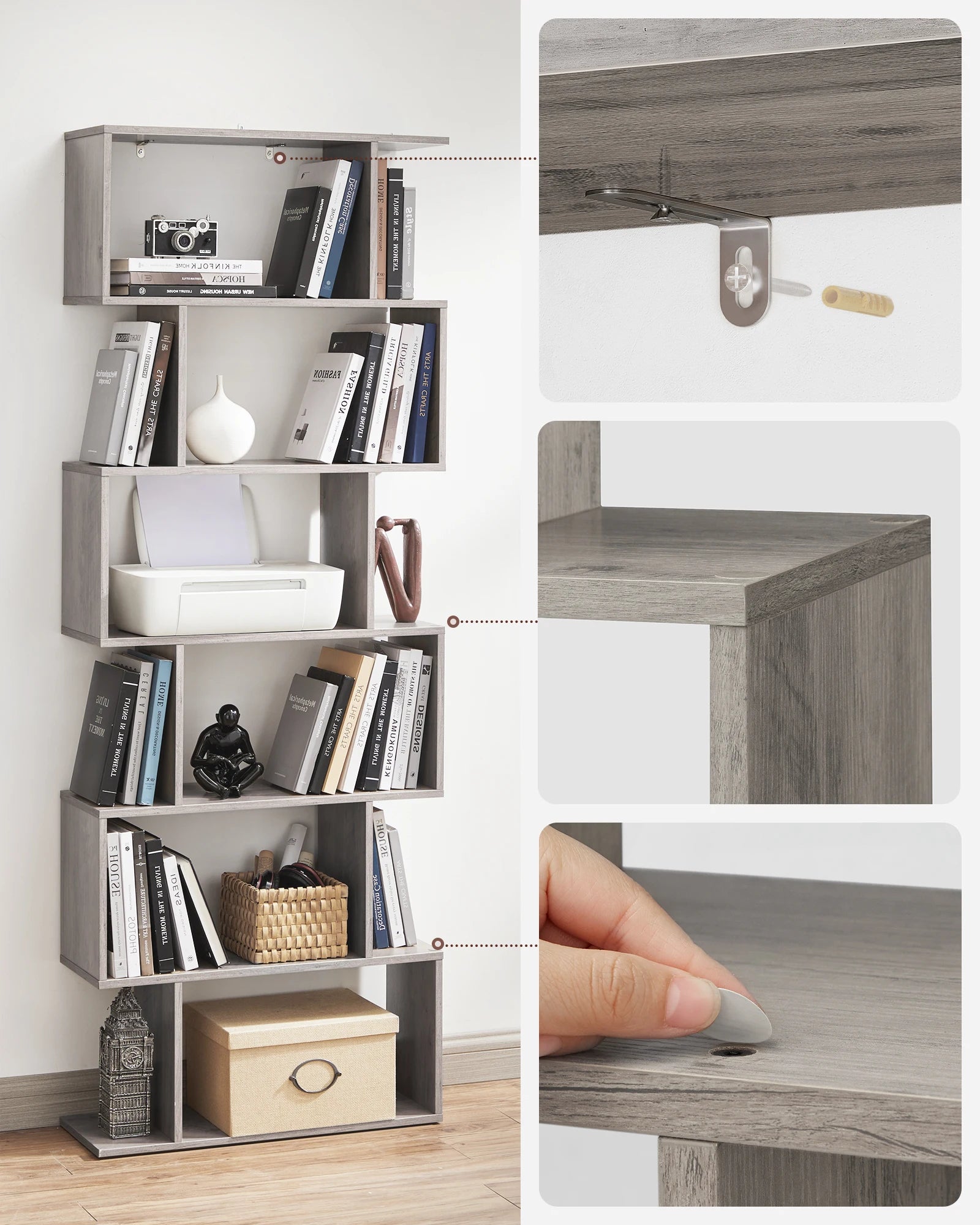 étagère autoportante moderne à 6 niveaux pour bureau - vue 3 sur 8
