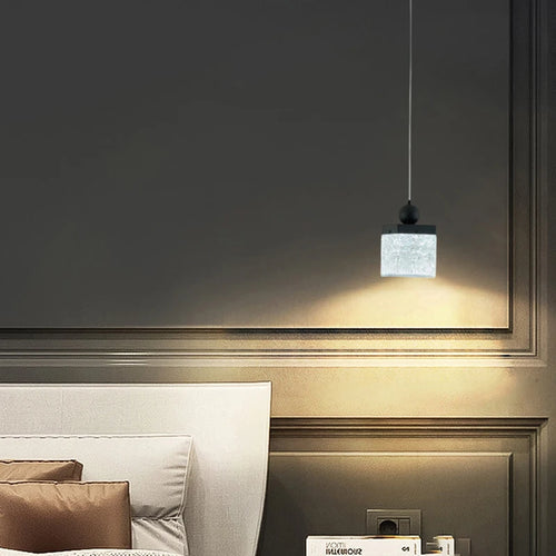 lustre design moderne en résine et métal hauteur réglable - vue 5 sur 7
