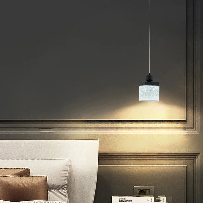 lustre design moderne en résine et métal hauteur réglable - vue 4 sur 7
