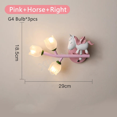 applique murale led g4 fille lapin fleur pour enfants - vue 12 sur 22
