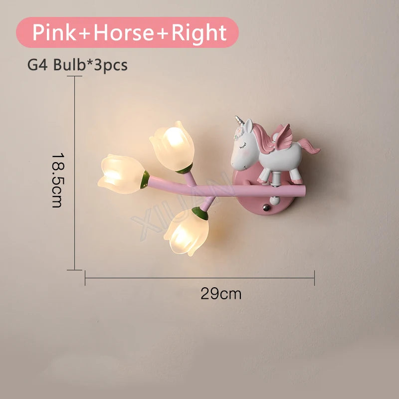 applique murale led g4 fille lapin fleur pour enfants - vue 11 sur 22
