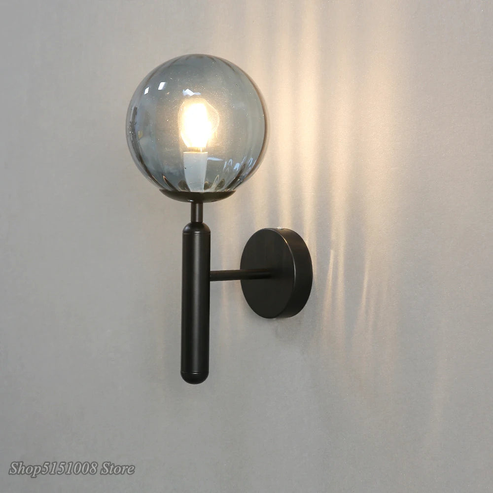 Applique nordique chambre moderne à côté de boule de verre applique murale LED luminaire applique éclairage salle de bain miroir escalier lumière Luminaria - vue 6 sur 14
